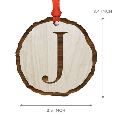 Ornament Letter J Wood Slab Image 2