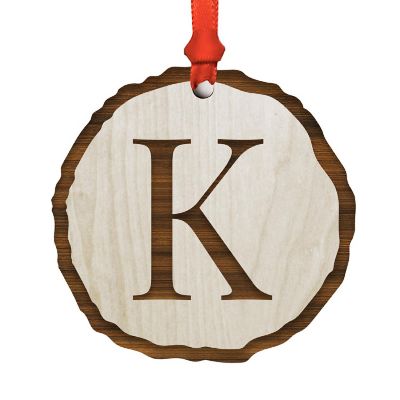 Ornament Letter K Wood Slab Image 1