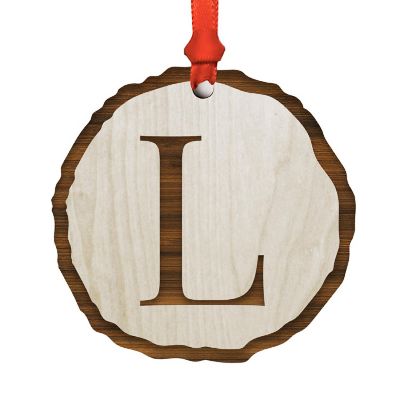 Ornament Letter L Wood Slab Image 1