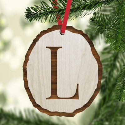 Ornament Letter L Wood Slab Image 1