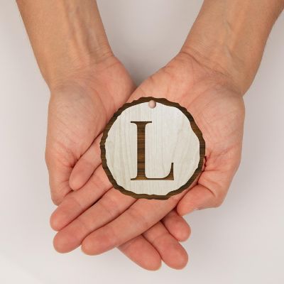 Ornament Letter L Wood Slab Image 3