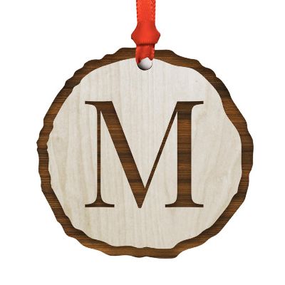 Ornament Letter M Wood Slab Image 1