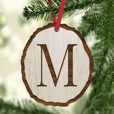 Ornament Letter M Wood Slab Image 1