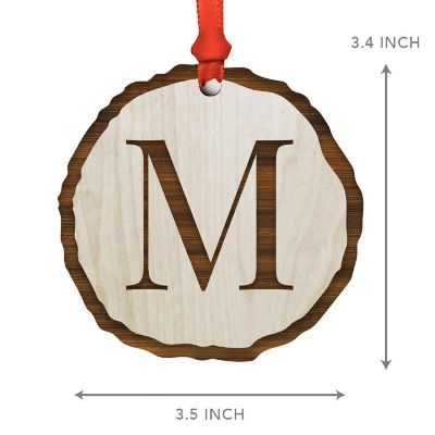 Ornament Letter M Wood Slab Image 2