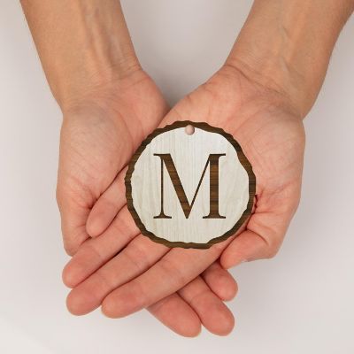 Ornament Letter M Wood Slab Image 3