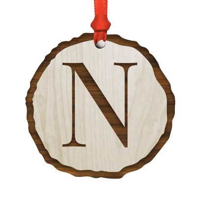 Ornament Letter N Wood Slab Image 1