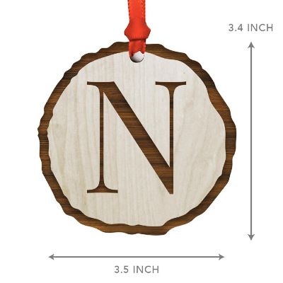 Ornament Letter N Wood Slab Image 2