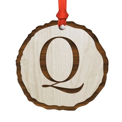 Ornament Letter Q Wood Slab Image 1