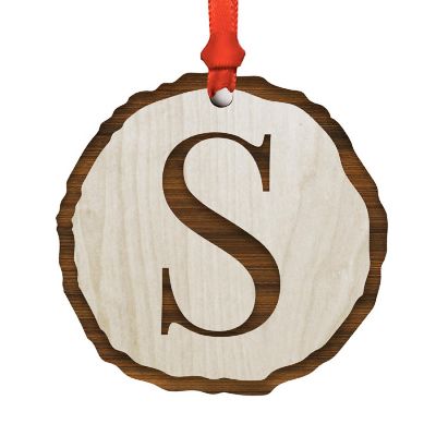 Ornament Letter S Wood Slab Image 1