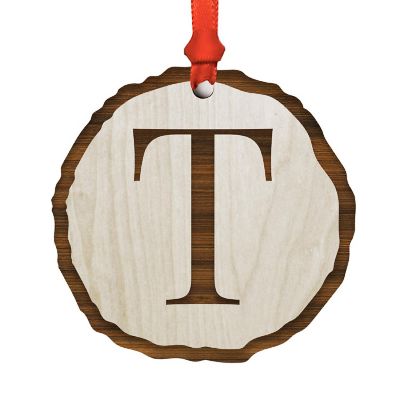 Ornament Letter T Wood Slab Image 1