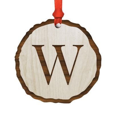 Ornament Letter W Wood Slab Image 1