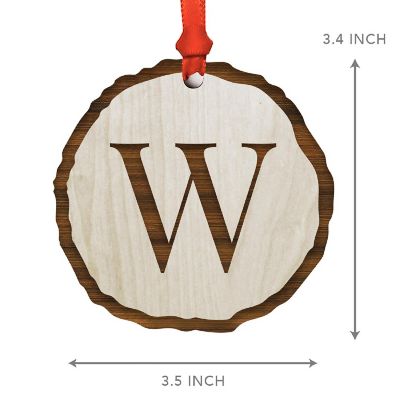 Ornament Letter W Wood Slab Image 2