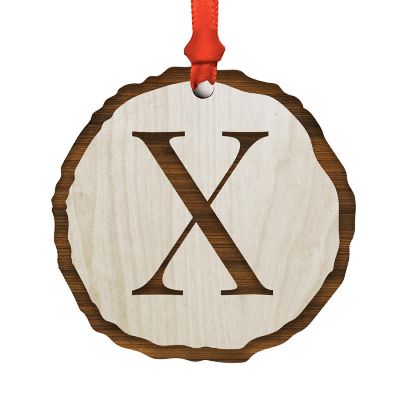 Ornament Letter X Wood Slab Image 1