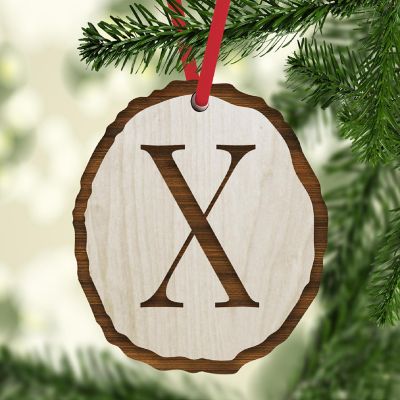 Ornament Letter X Wood Slab Image 1