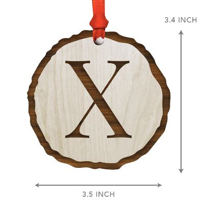 Ornament Letter X Wood Slab Image 2