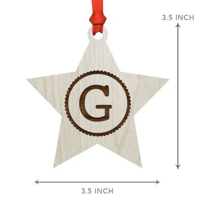 Ornament Wood Letter G Star Image 2