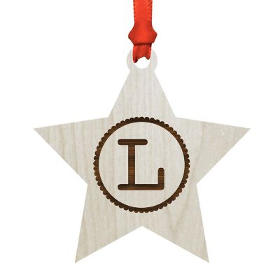 Ornament Wood Letter L Star Image 1