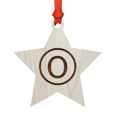 Ornament Wood Letter O Star Image 1