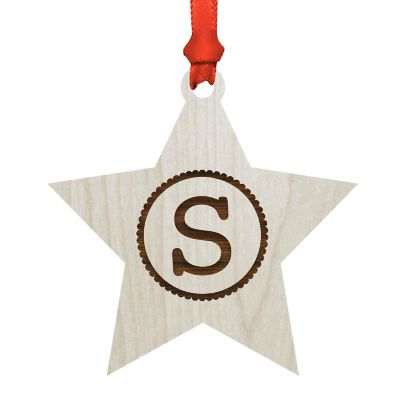 Ornament Wood Letter S Star Image 1