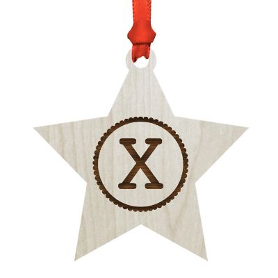 Ornament Wood Letter X Star Image 1