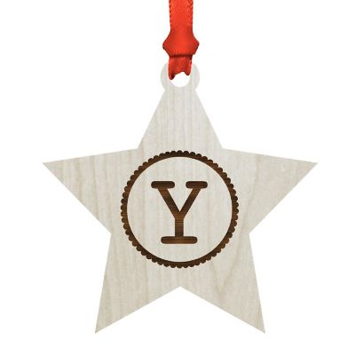 Ornament Wood Letter Y Star Image 1