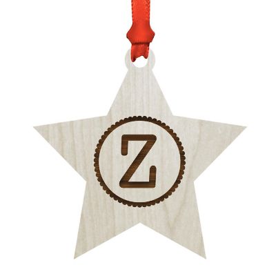 Ornament Wood Letter Z Star Image 1