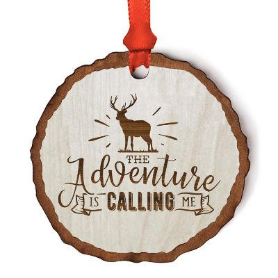 Ornament Wood Slab Adventure is Calling Image 1