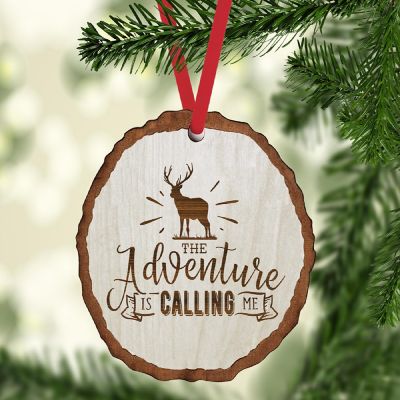 Ornament Wood Slab Adventure is Calling Image 1