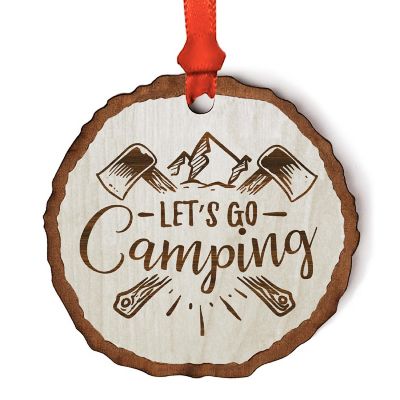 Ornament Wood Slab Let's go Camping Image 1