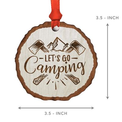 Ornament Wood Slab Let's go Camping Image 2