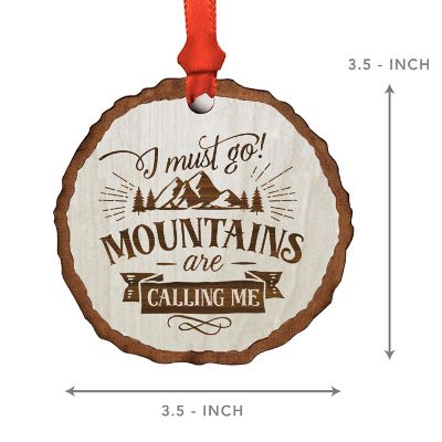 Ornament Wood Slab Mountains are Calling Image 2