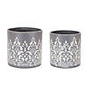 Ornate Metal Planter (Set Of 2) 6.75"D X 6.75"H, 7.5"D X 7.5"H Iron Image 1