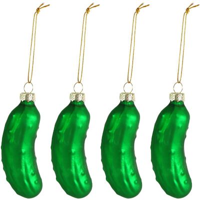 Ornativity Christmas Pickle Tree Ornaments 1.5in x 1.5in x 4in - Pack of 4 Image 1