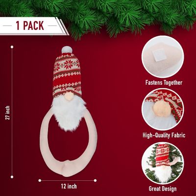 Ornativity Gnome Christmas Tree Hugger - Xmas Treetop Decorations Elf Head and Arms Funny Holiday Treetopper Ornament Decoration Image 3
