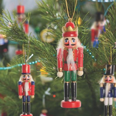 Ornativity Nutcrackers Hanging Ornament Figures - Christmas Mini Wooden King and Soldier Nutcracker Image 2