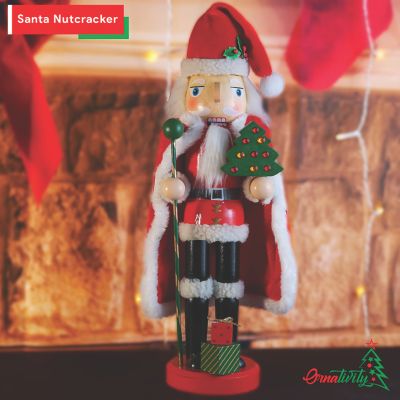 Ornativity Santa Nutcracker 13.5" - Holiday Wooden Nutcracker Santa Figure Home Decoration Image 1