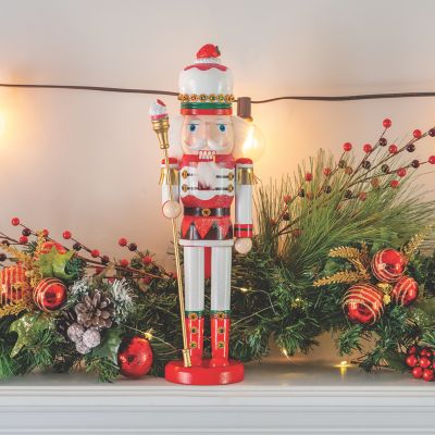 Ornativity Strawberry Toy Soldier Nutcracker - Strawberry Hat with Cupcake Scepter King Theme Christmas Nutcracker Figure Holiday Decoration Image 1