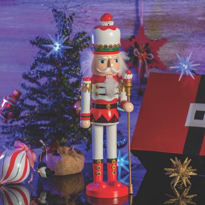Ornativity Strawberry Toy Soldier Nutcracker - Strawberry Hat with Cupcake Scepter King Theme Christmas Nutcracker Figure Holiday Decoration Image 2