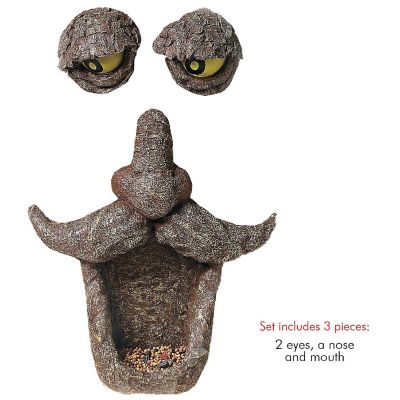 Ornativity Tree Face Bird Feeder - Old Man Funny Faces Outdoor Decorative Birdfeeder with Glow in the Dark Eyes for Spooky Garden Decor Image 3