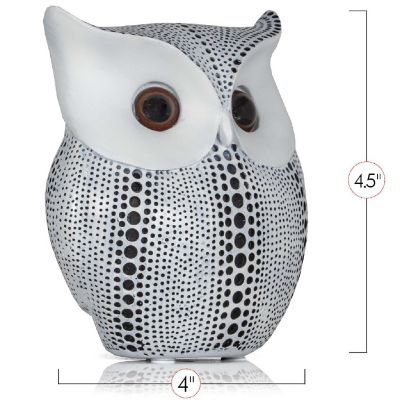 Ornativity White Owl Statue Figurine - Animal Sculpture Home Decoration for Bedroom Living Room Kitchen Office Bathroom House Decor Figurines Image 3
