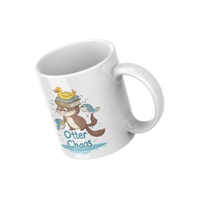 Otter Chaos Mug by Dancing Littles Jungle Image 1