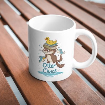 Otter Chaos Mug by Dancing Littles Jungle Image 2