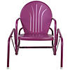 Outdoor Retro Metal Tulip Glider Patio Chair Purple Image 1