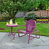 Outdoor Retro Metal Tulip Glider Patio Chair Purple Image 1