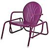 Outdoor Retro Metal Tulip Glider Patio Chair Purple Image 2
