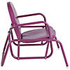 Outdoor Retro Metal Tulip Glider Patio Chair Purple Image 3