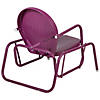 Outdoor Retro Metal Tulip Glider Patio Chair Purple Image 4