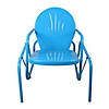 Outdoor Retro Metal Tulip Glider Patio Chair Sky Blue Image 1