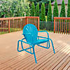 Outdoor Retro Metal Tulip Glider Patio Chair Sky Blue Image 1
