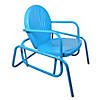 Outdoor Retro Metal Tulip Glider Patio Chair Sky Blue Image 2